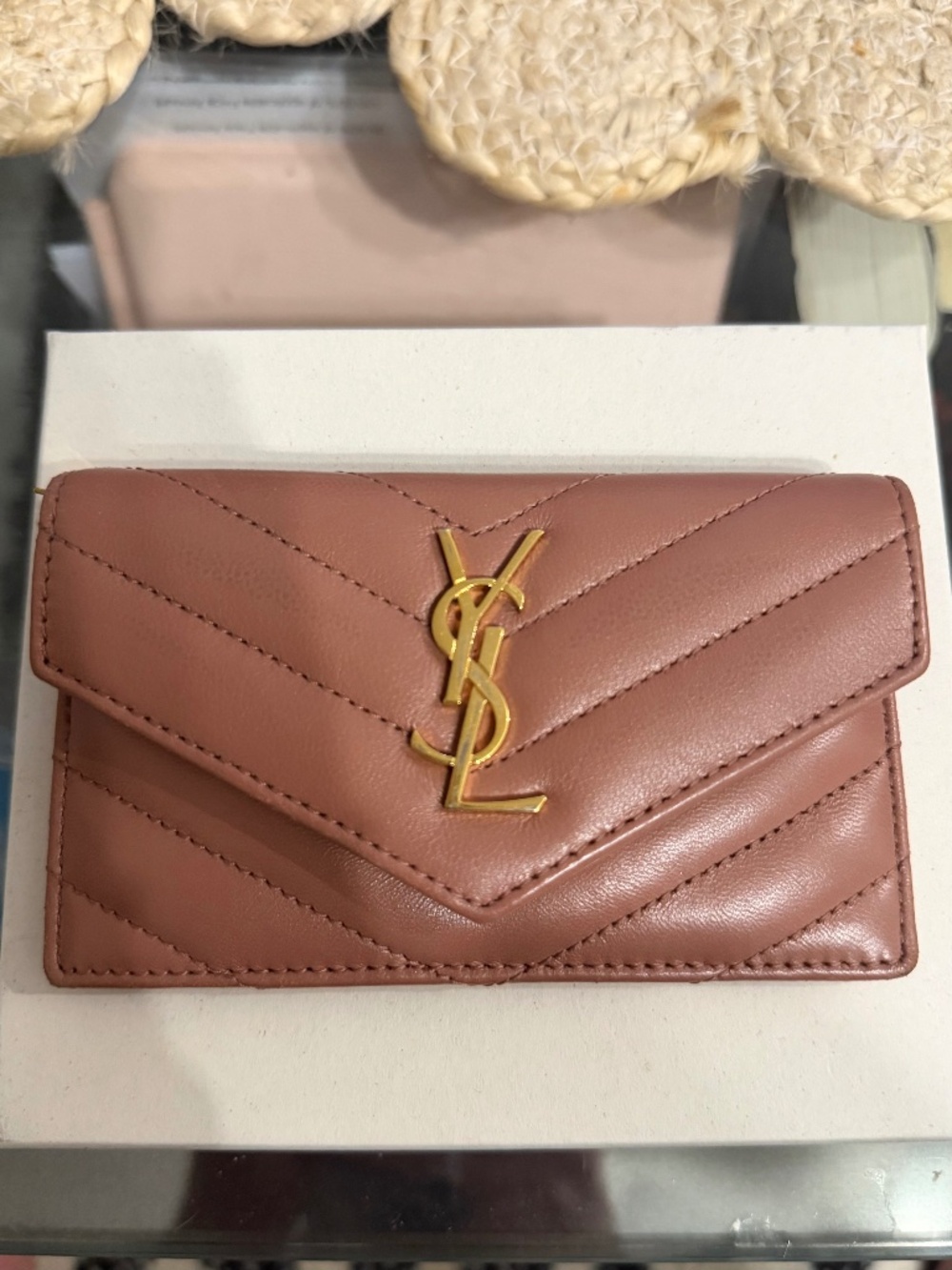 Saint Laurent YSL Flap Card Case Wallet in Barely Pink - Picture 10 of 10